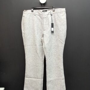 Nova Men Slim Flare Slit Tweed Textured Casual Pant Size 42 Grey Combo